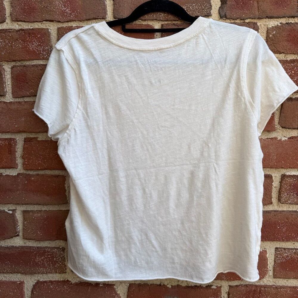Anthropologie Maeve x Phthalo Ruth Adore Graphic Tee Cotton Boxy small petite NE - Picture 10 of 10